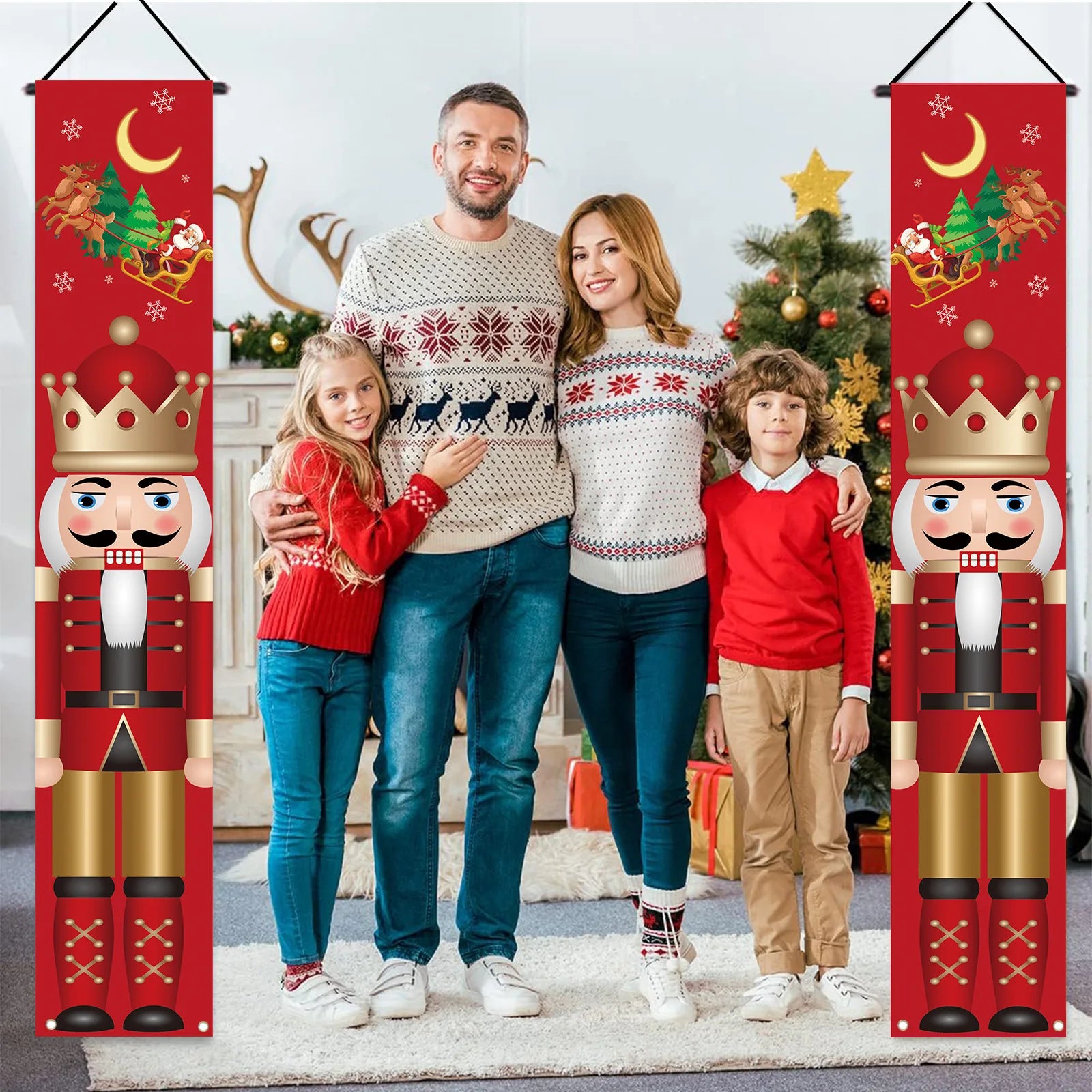 New Christmas Nutcracker King Series Couplets New Year's Party Soldiers Porch Atmosphere Decoration Door Curtains Flag Hangers