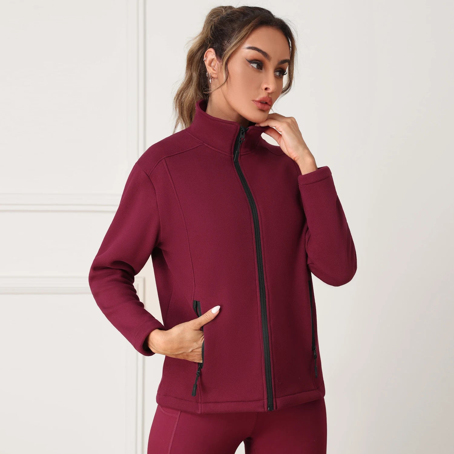 Women Sport Jacket Long Sleeve Shirt Workout Coat Gym Training Clothing Yoga Sportswear