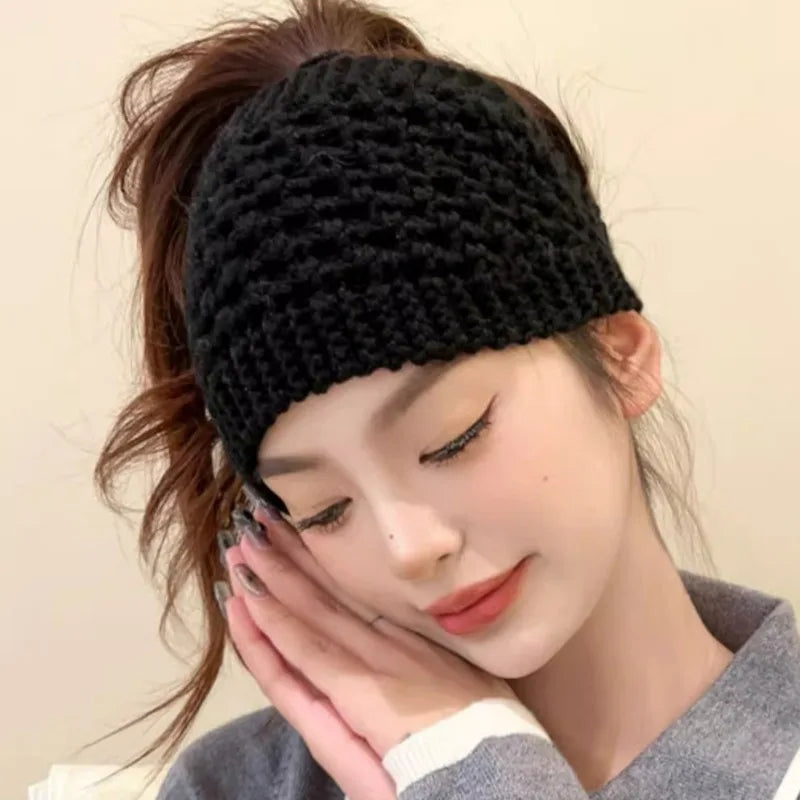 Winter Warm Knitted Headband Windproof Wool Knitting Warm Hair Band Cold Autumn Cover Ears Thermal Headwear Hair Accessories