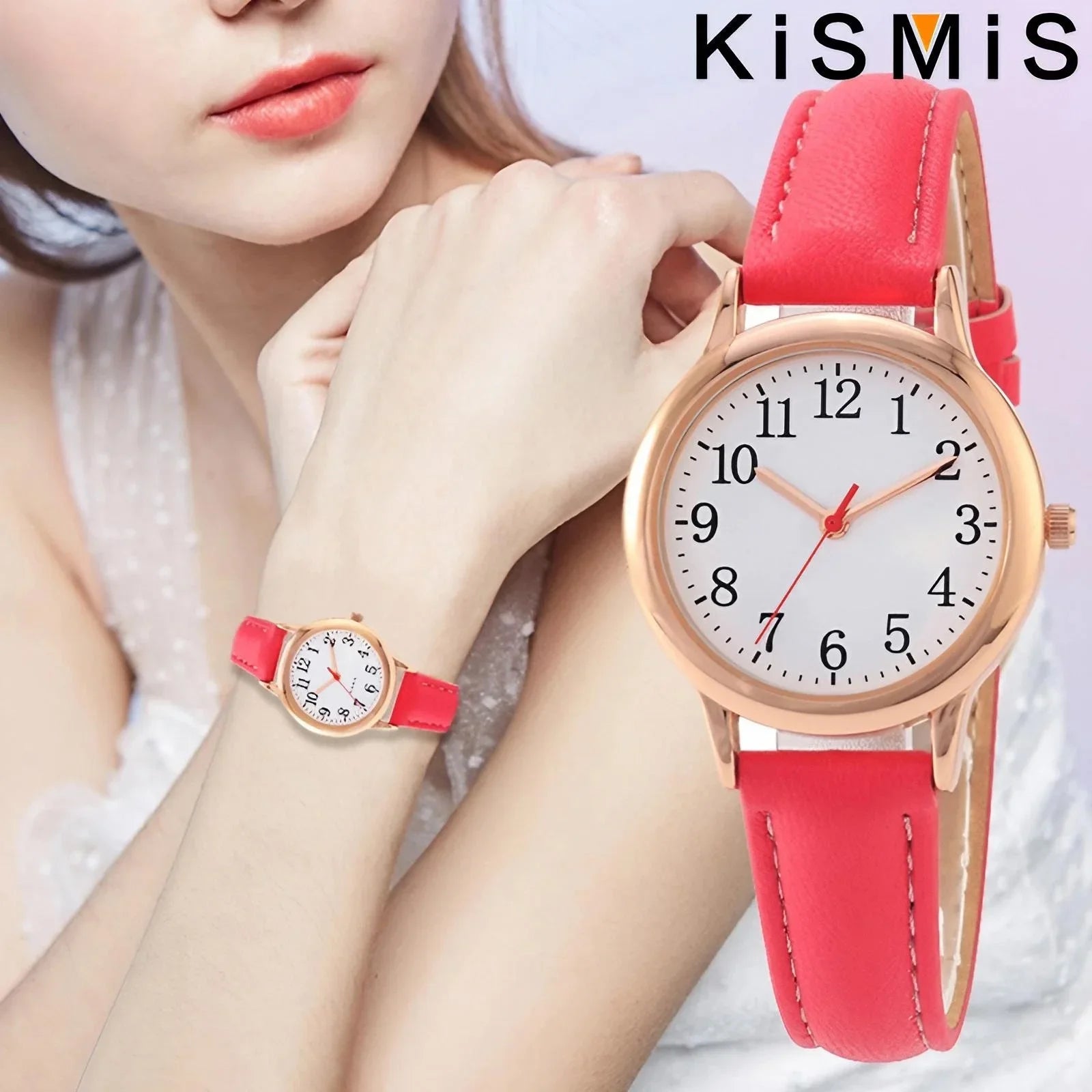 Women Quartz Watch Fashion Simple Dial Thin Bracelet Easy to Read Numerals Ladies Wristwatch Casual Stylish Watch for Women