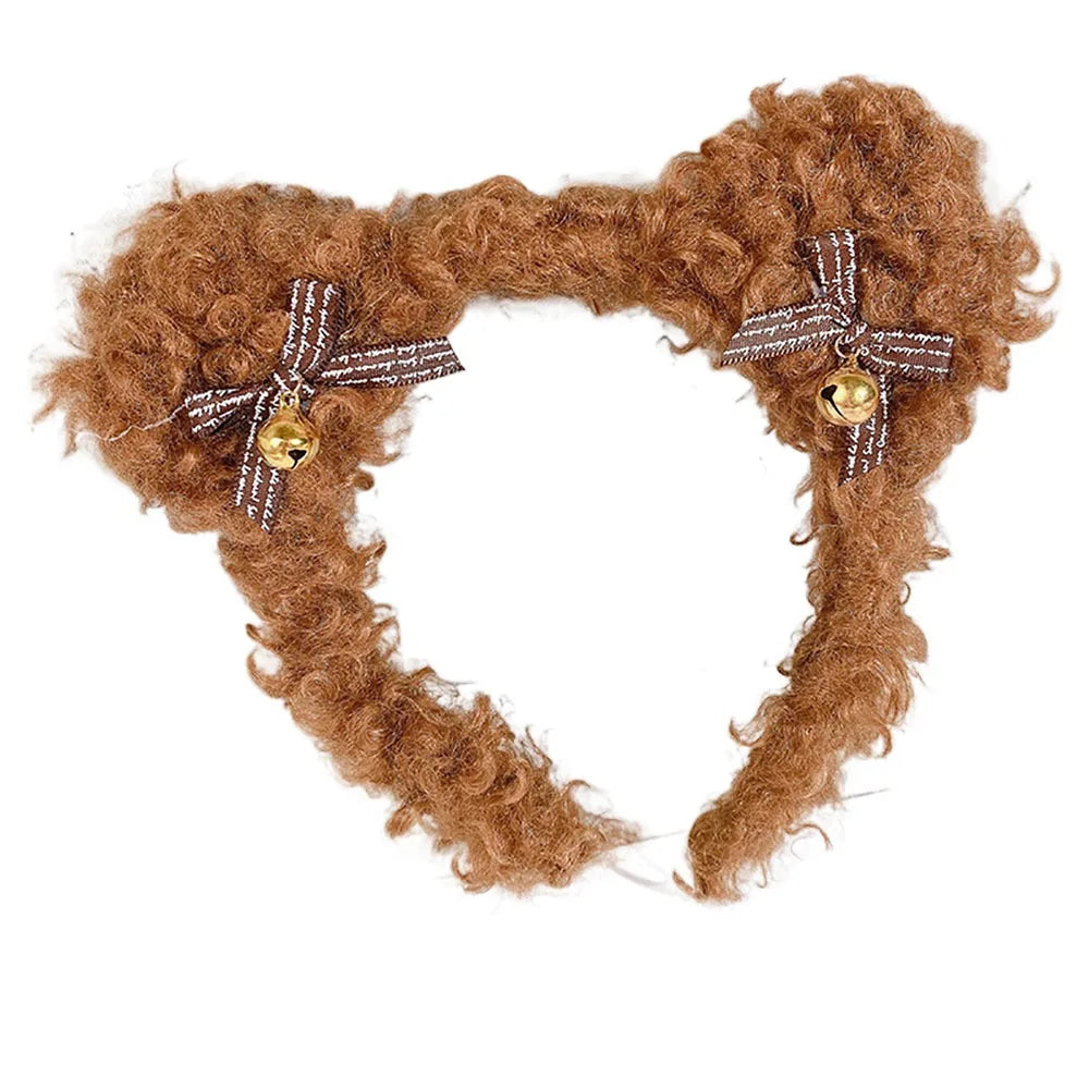 Women Lady Girl Party Stage Headgear Plush Bear Headband Hair Accessories Headdress Hair Hoop Hair Clip Cute Hairband