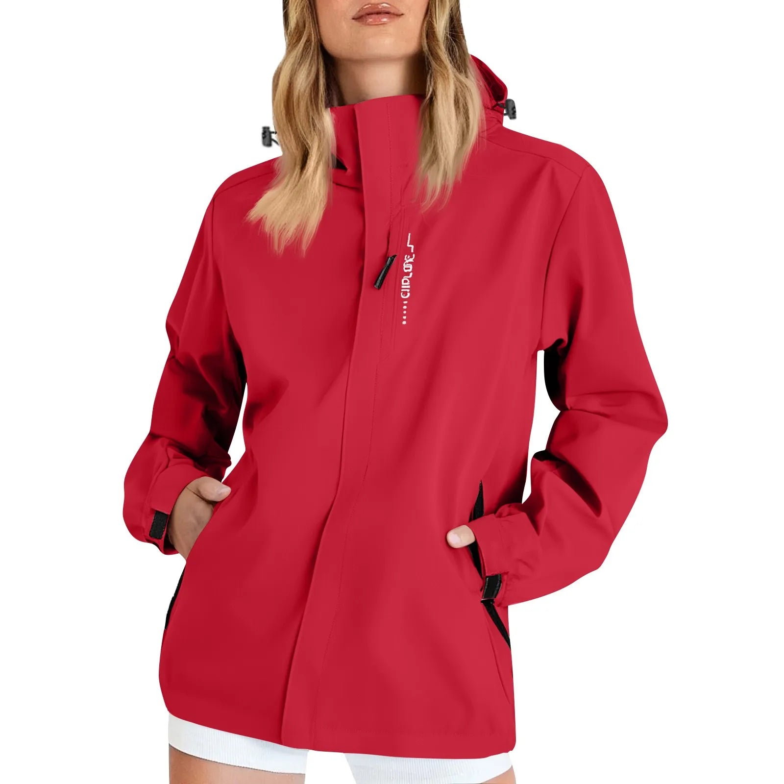 Women's Jacket Solid Color Long Sleeved Loose Fitting Outwear Hooded Outdoor Suit Windproof And Waterproof Thin Jacket Versatile