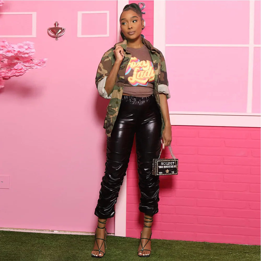 Jackets for Women Camouflage Coat Coats Turn Down Collar Full Sleeve Jacket Single Breasted Jacket Casual Pockets Autumn Spring