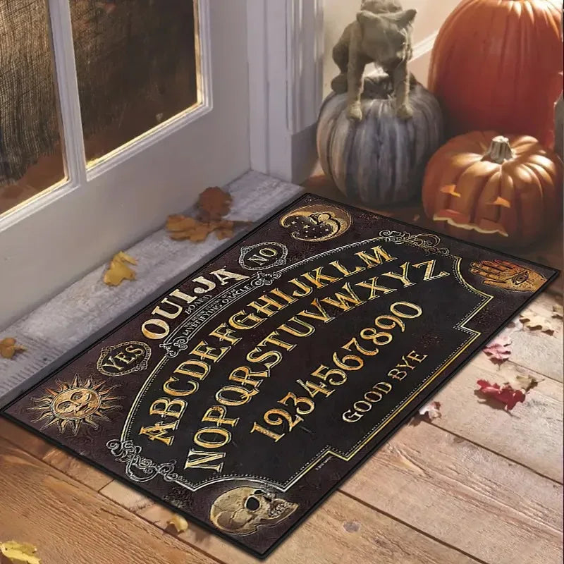 Halloween Day of The Dead Decorative Rug, Durable Home Decor Festive Atmosphere Entrance Door Mat Kitchen Mat