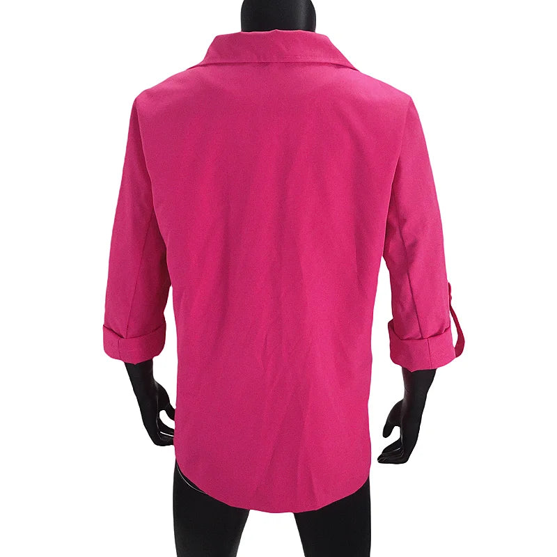 Women's Jacket Spring Summer New Arrivals Roll-up Cuffs Outerwears Lined Open Stitch Thin Jackets for Streetwear Womans Clothing