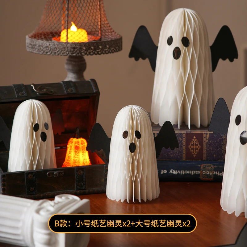 Halloween Pumpkin Ghost Dress Up Creative Small Ornament Table Decoration Halloween Decorations for Home Mexican Day of The Dead