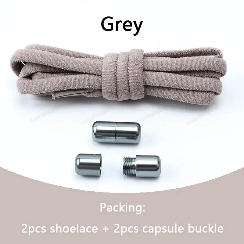 No Tie Shoelaces Semicircle Elastic Shoe Laces For Kids and Adult Sneakers Shoelace Quick Lazy Metal Lock Laces Shoe Strings