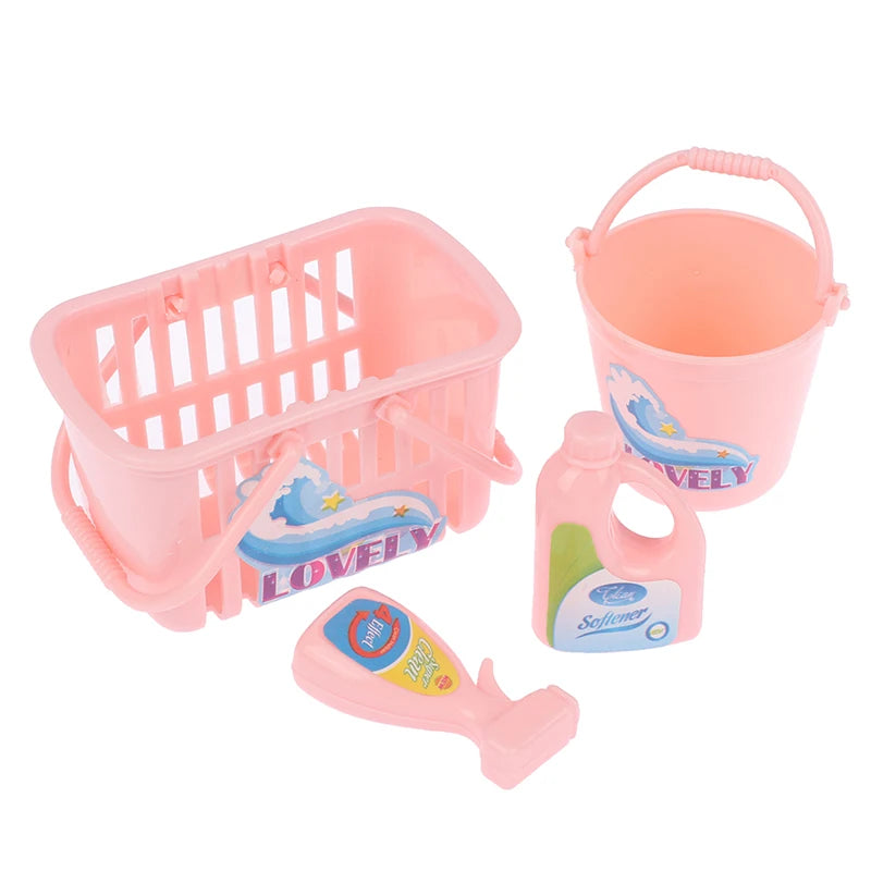 Kid's play house toys Household Washing Kit Iron Laundry tools for 1/6 Doll