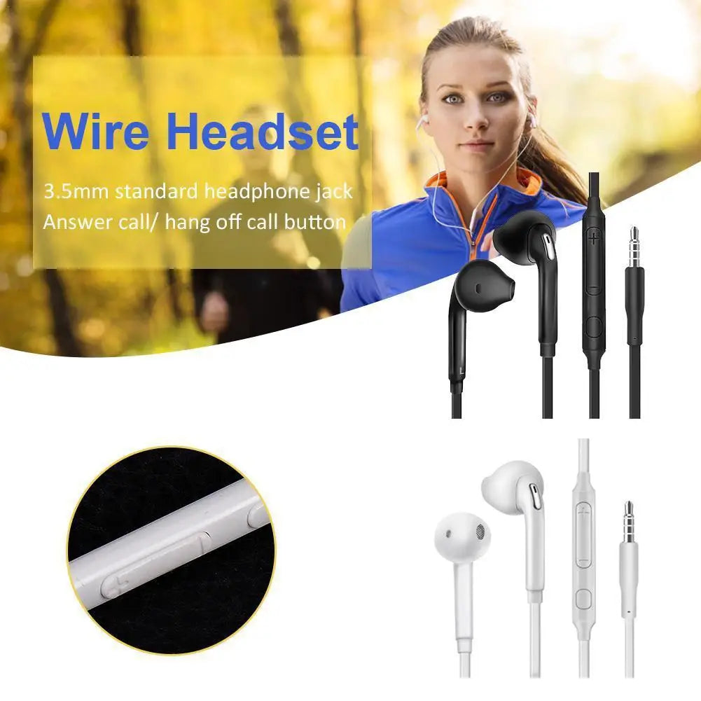 Wired Headphones With Microphone 3.5mm Earphones Plug In-Ear Headphones Music Earplugs Ergonomic Headphones For Smartphones
