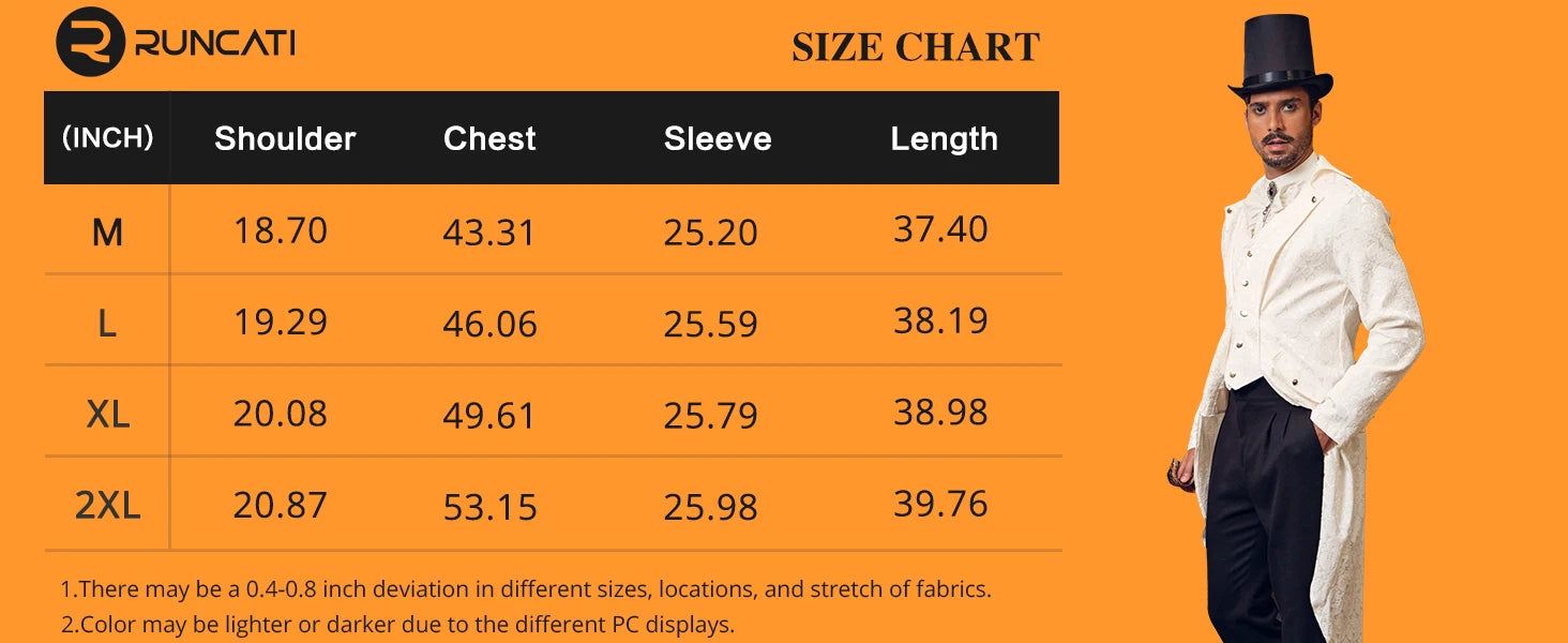 Mens Steampunk Medieval Jacket Pirate Viking Renaissance Costume Formal Tailcoat Gothic Victorian Halloween Tuxedo Coats