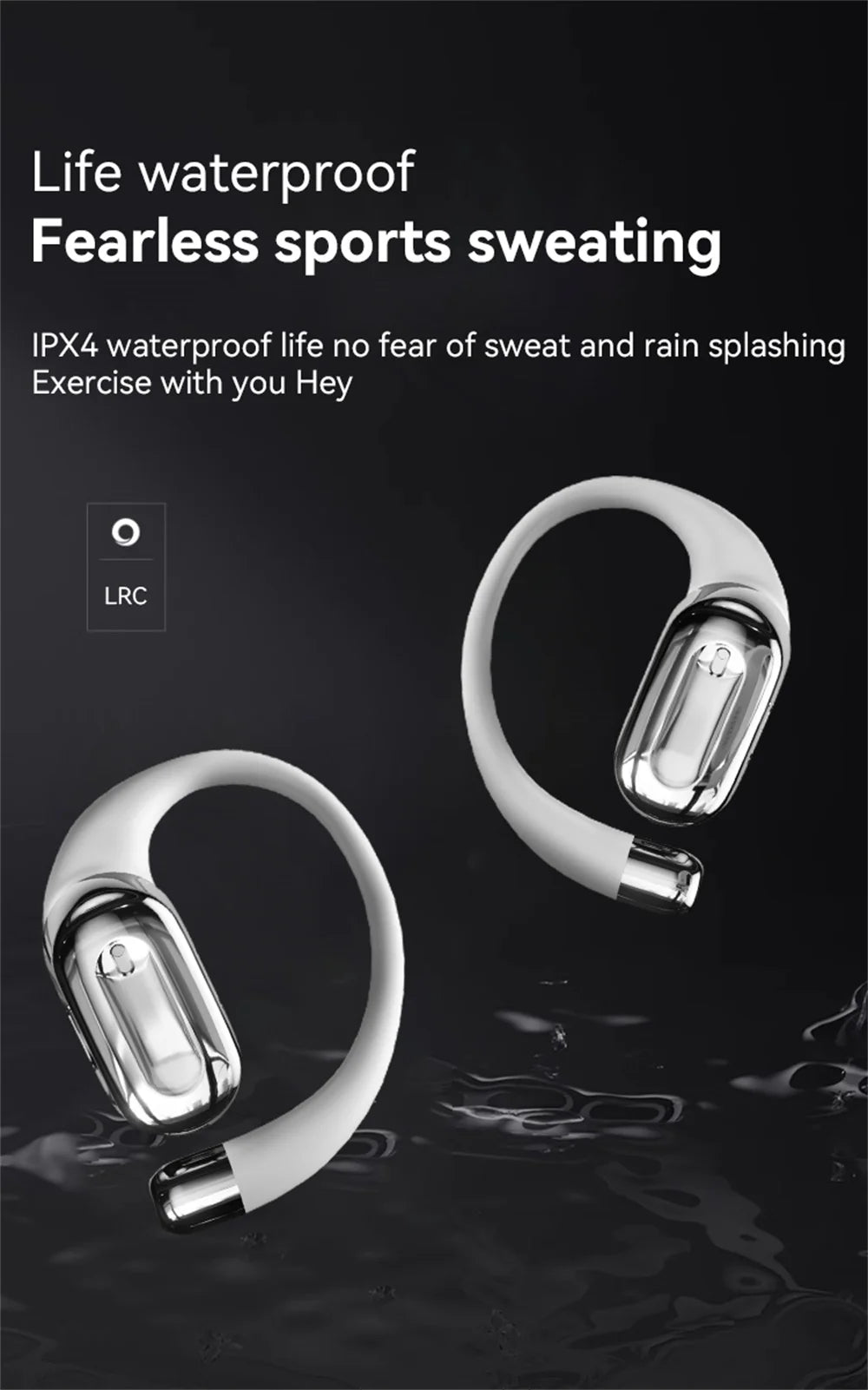 Headphones Plated Digital Stereo Movement Ear-deaf Bone Conduction Wireless Hanging Ear Game Long Battery Life With Mic Earphone