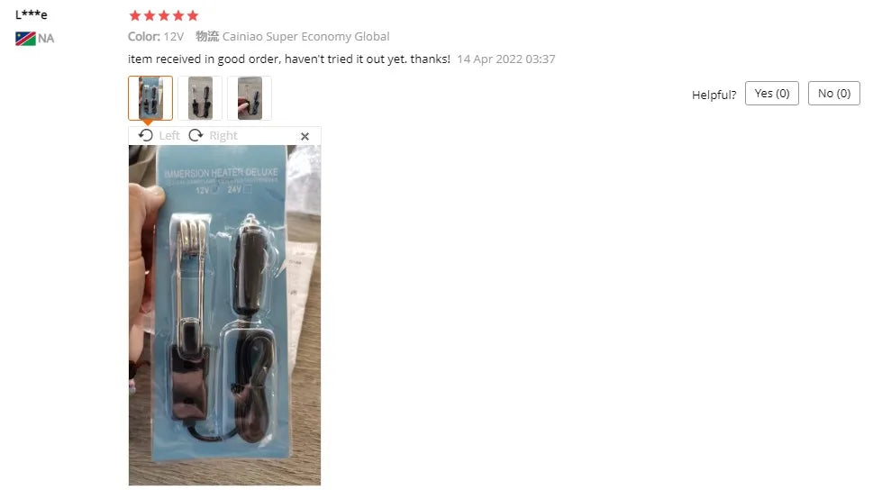 Mini Electric Water Heater Immersion Instantaneous Water Heating Rod 12V/24V Portable Car Hot Water Boiler Heater