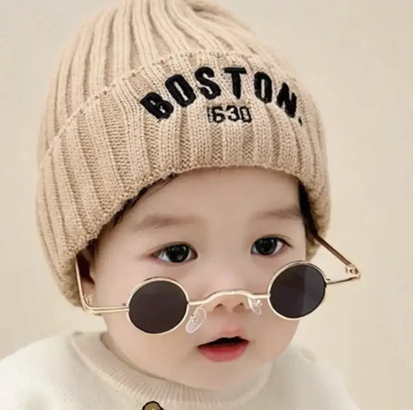 Winter Baby Hat Fashion Letter Pattern Knit Beanie Warm Cap for Infant Newborn Cold Weather Beanie Kid Accessories