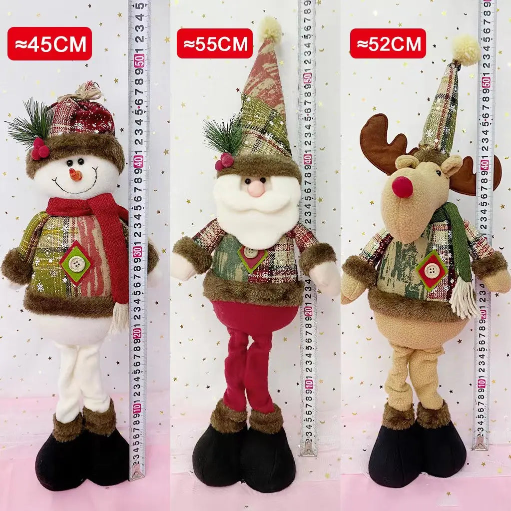 Christmas Dolls Tree Decor New Year Ornament Reindeer Snowman Santa Claus Standing Doll  Navidad Decoration Merry Christmas 2023