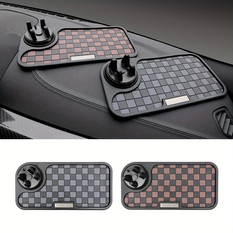 Car Anti-skid Pad Dashboard Center Console  Dashboard Anti Slip Mat with Phone Mount 360-Degree Rotation PVC Key Storage Mat