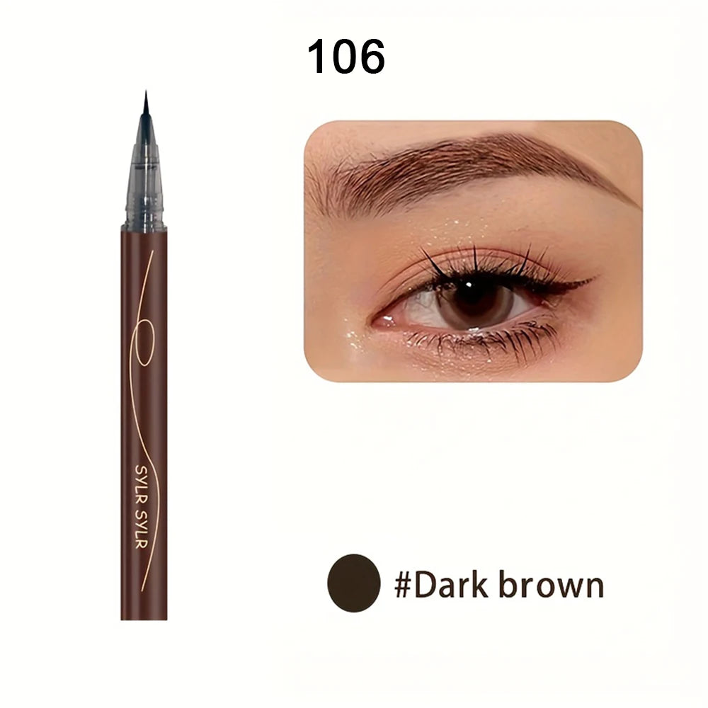Ultra-fine ultra-fine eyebrow pencil waterproof professional sweat-proof liquid eyeliner Eyebrow dual-purpose durable makeup art
