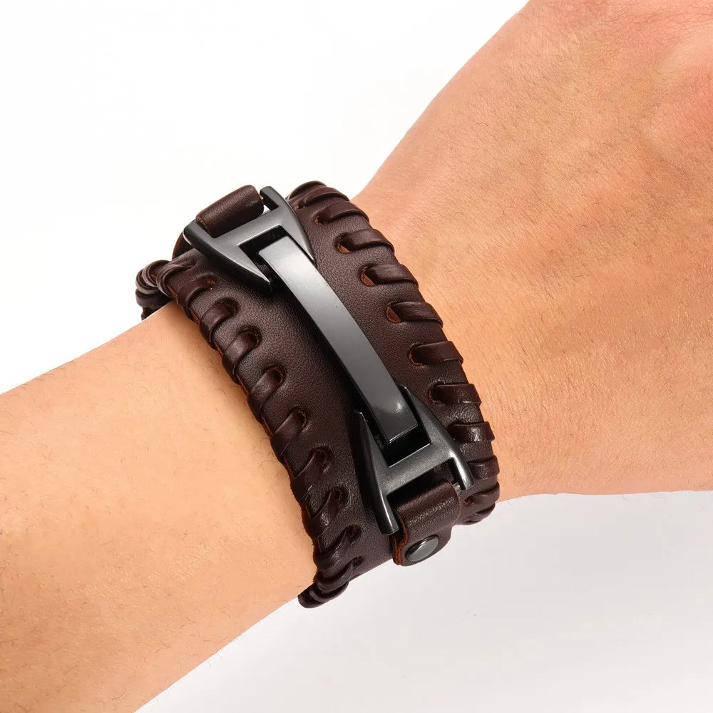 Fashion Punk Leather Bracelet for Men and Women, Small Personality, Retro Couple Accessories, Bracelet, Casual Wrist Strap