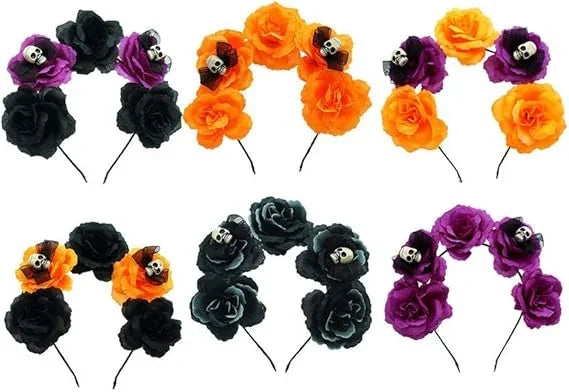 Halloween cosplay girls sleepveless vintage party dress scary skull witch day of the Dead costume #1 # W