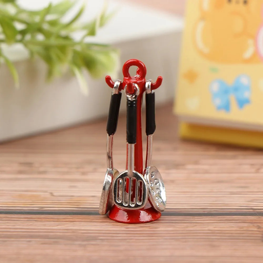 Kettle 1:12 Mini Kitchen Utensils Sets Cookware Alloy Doll Kitchen Set Mini 1:12 Scale Mini Kitchen Cooking Kit Mini Play House