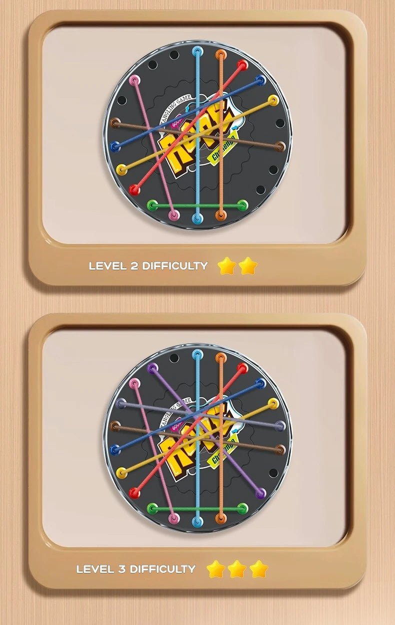 Kid Rope Knots Puzzle Board Game Color Line Twisted Connected Ropes  Table Game Parent Child Interactive Toy Birthday Present