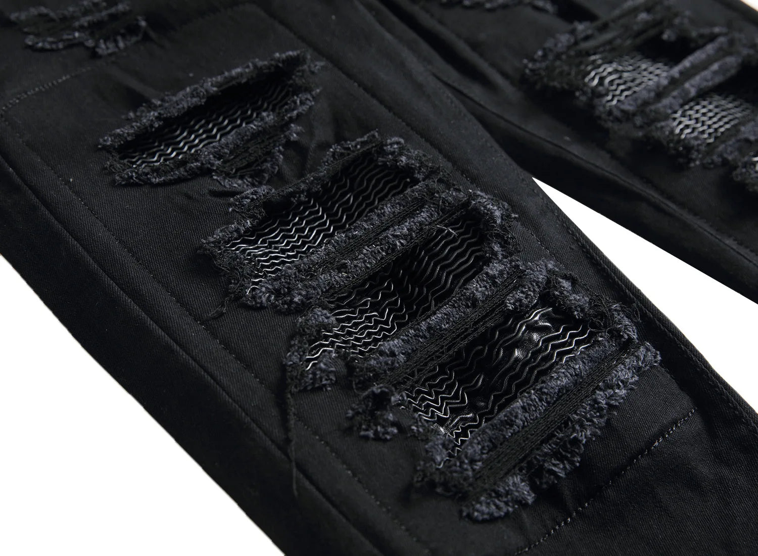 Jeans for Men High Street with Holes and Black Peaks Slim Fit Jeans and Mens Trousers