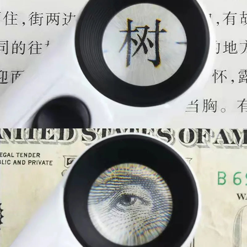 Handheldhigh-definition40x magnifying glass withLED light suitable for electronic repair， antique identification， iconic jewelry