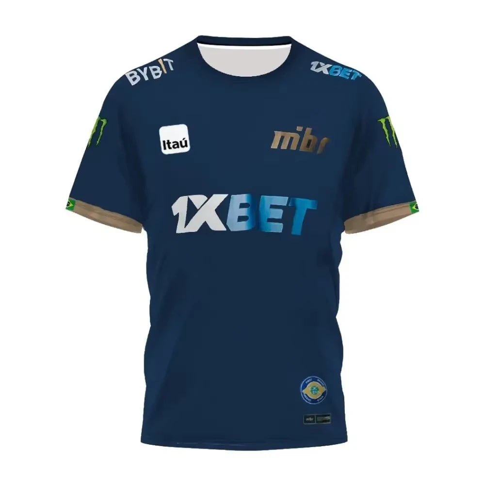 T-shirts For Men Jersey Uniforme MIBR Esports Manto Azul e Dourado 2025 Summer Men Clothes T-shirts For Men Men's Clothing