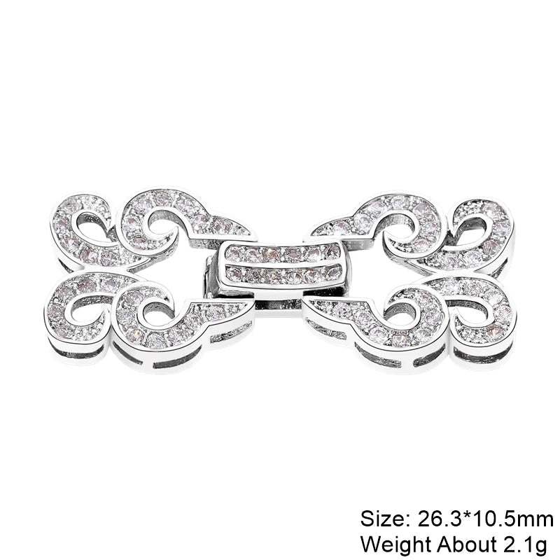 Juya 18K Gold Silver Plated Wedding Decorations Connect Fastener Closure Clasps Accessories For DIY Beads Pearls Jewelry Making