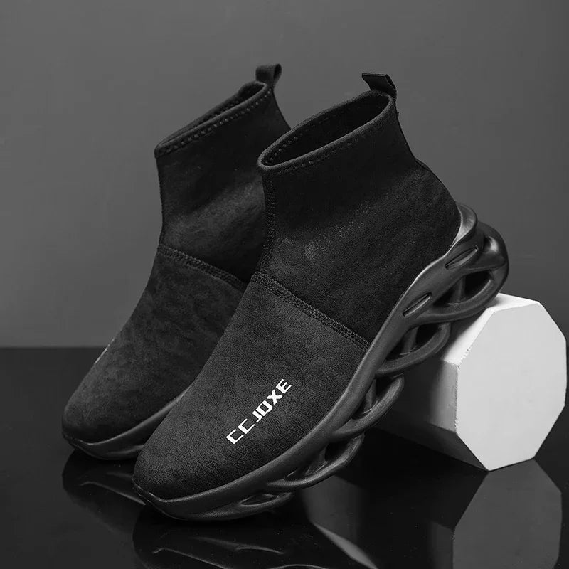 Socks Shoes for Men Black Sneakers Light Breathable Men Runing Shoes Outdoor Platform High Top Men Shoes New Unisex Sport Shoe