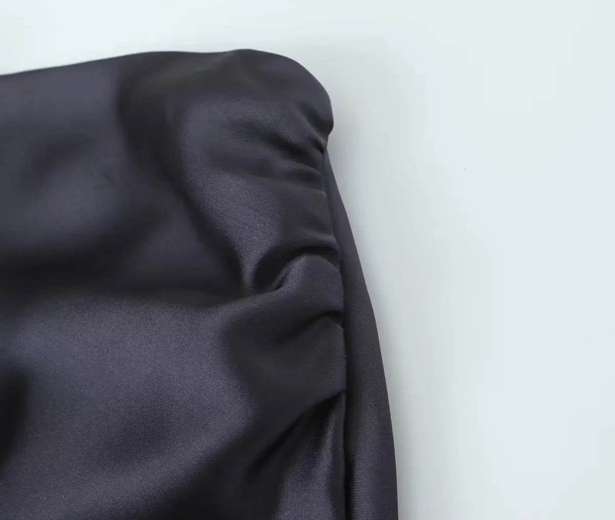 HH Elegant Solid Silk Texture Suit For Women Backless Lace Up Tube Top+High Waist Wide Leg Pants Women's Summer Fashion Set