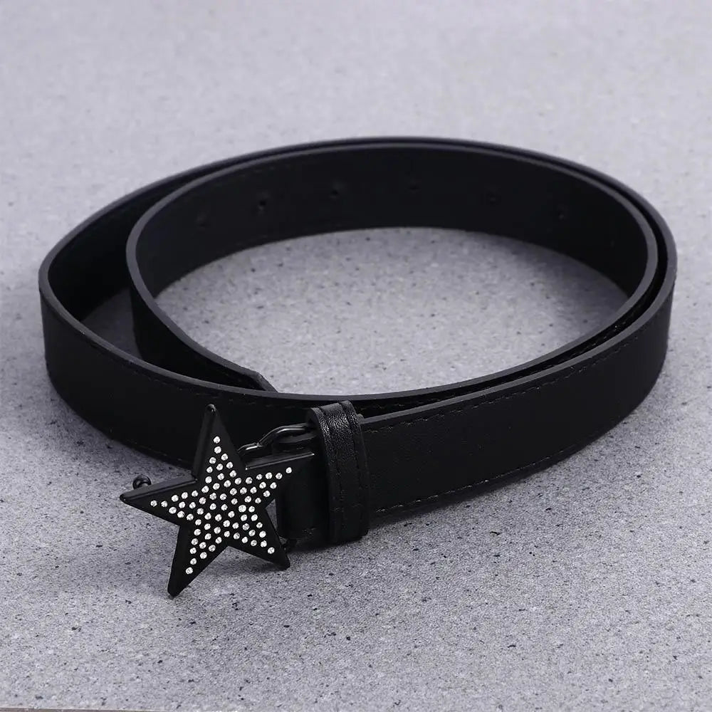 Accessories Alloy Width Waist Belt PU Leather Retro Women Waist Belt Adjustable Waistband Corset Belt Star Buckle Belt