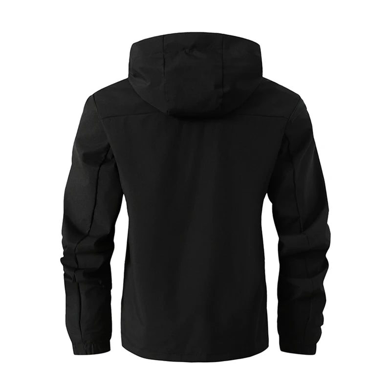 Fashion Men's Casual Windbreaker Jackets Hooded Jacket Man Waterproof Outdoor Men's Spring-Autumn Outdoor Shell Jacket