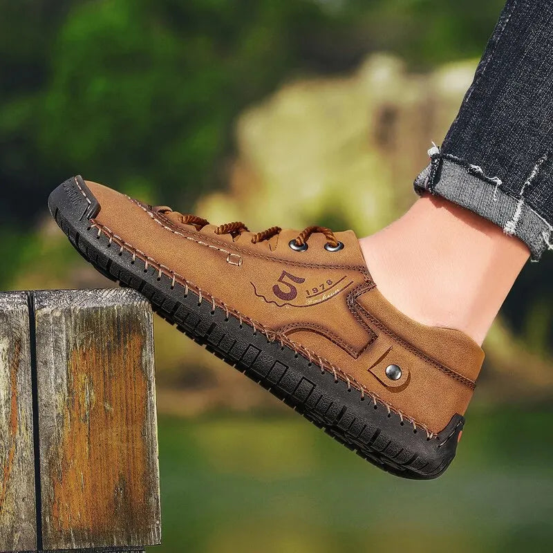 Shoes for Men Leather 2023 New Casual Shoes  Fashion Soft Homme Outdoor Comfortable High Quality Classic Ankle Non-slip Flats