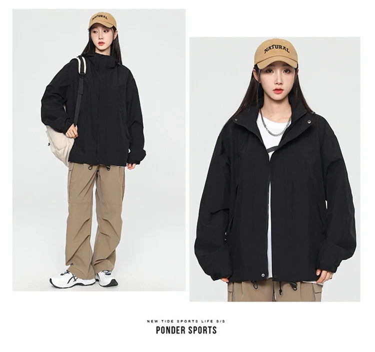 Outdoor Riding Jackets for Women Patchwork Waterproof Camping Coat Men Fishing Trekking Windbreaker Travel Jacket Women Clothing