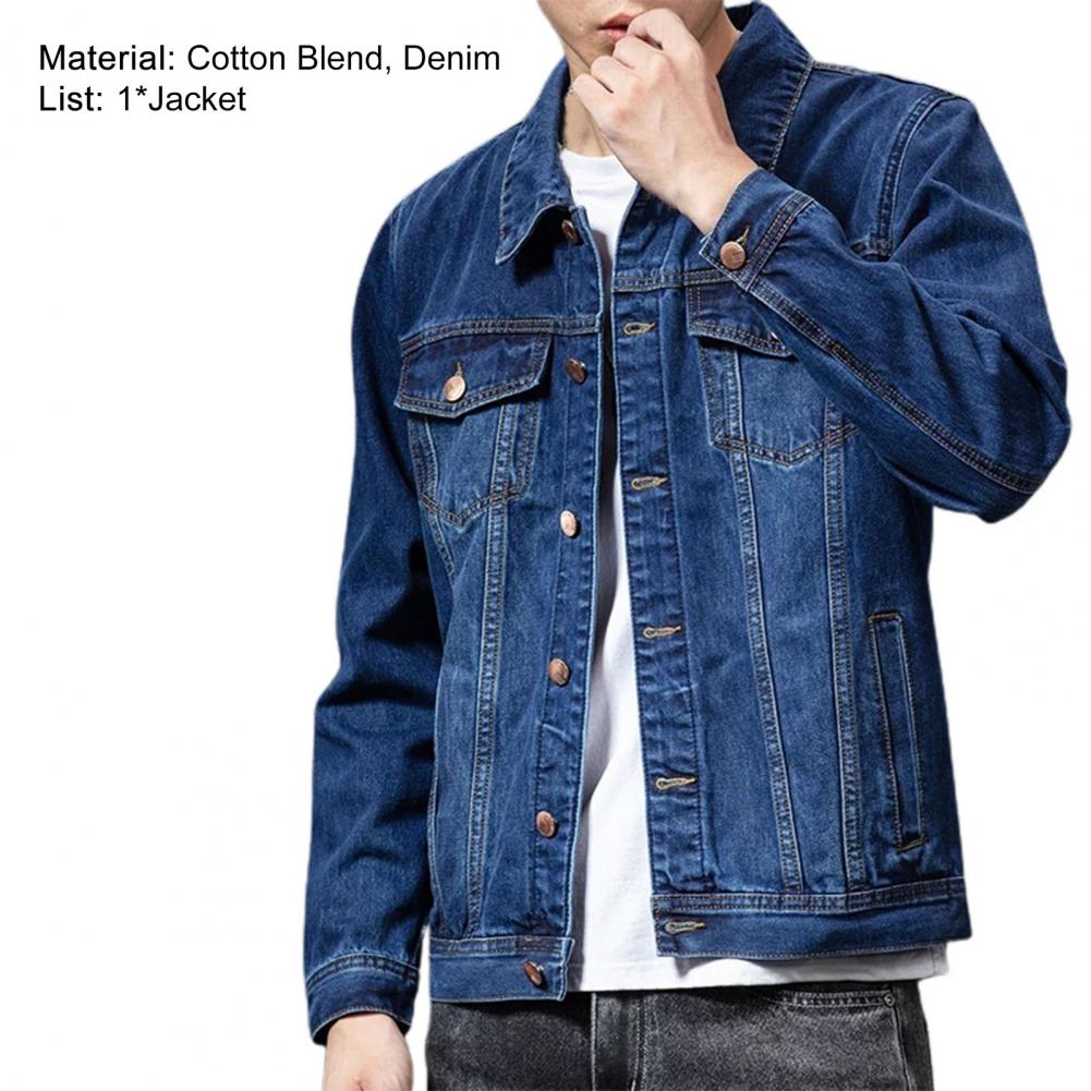 Denim Jackets for Men Coat Navy Blue Men Jacket Single-breasted Cardigan Denim Coat Male Jacket chaquetas hombre куртка мужская