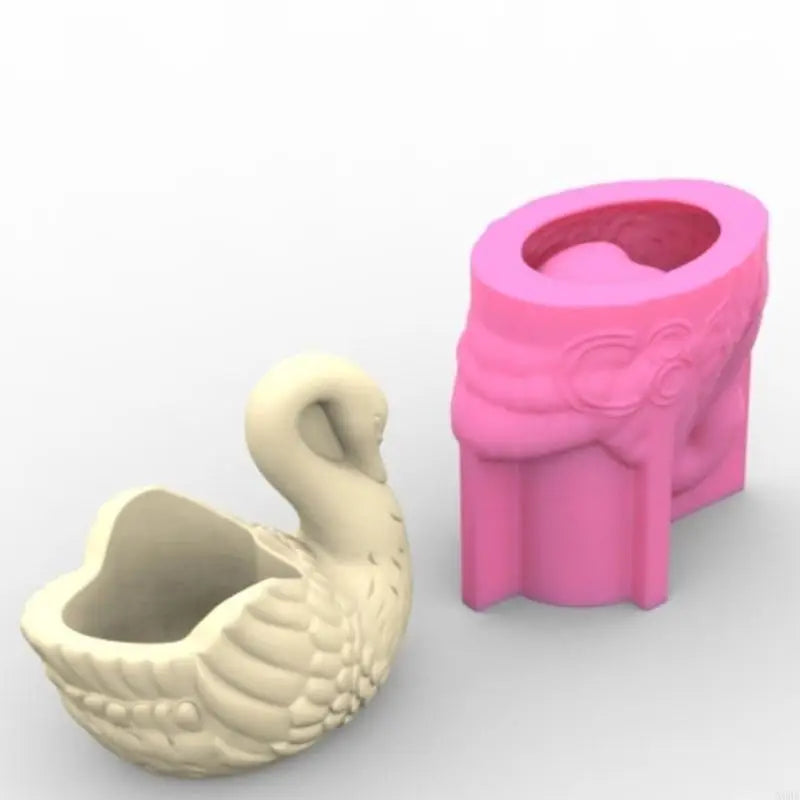 Swan shaped Flower Pot Silicone Mold Candle Cup Concrete Plaster Succulent Plant Pot Molds Epoxy Resin Storage Box Mould