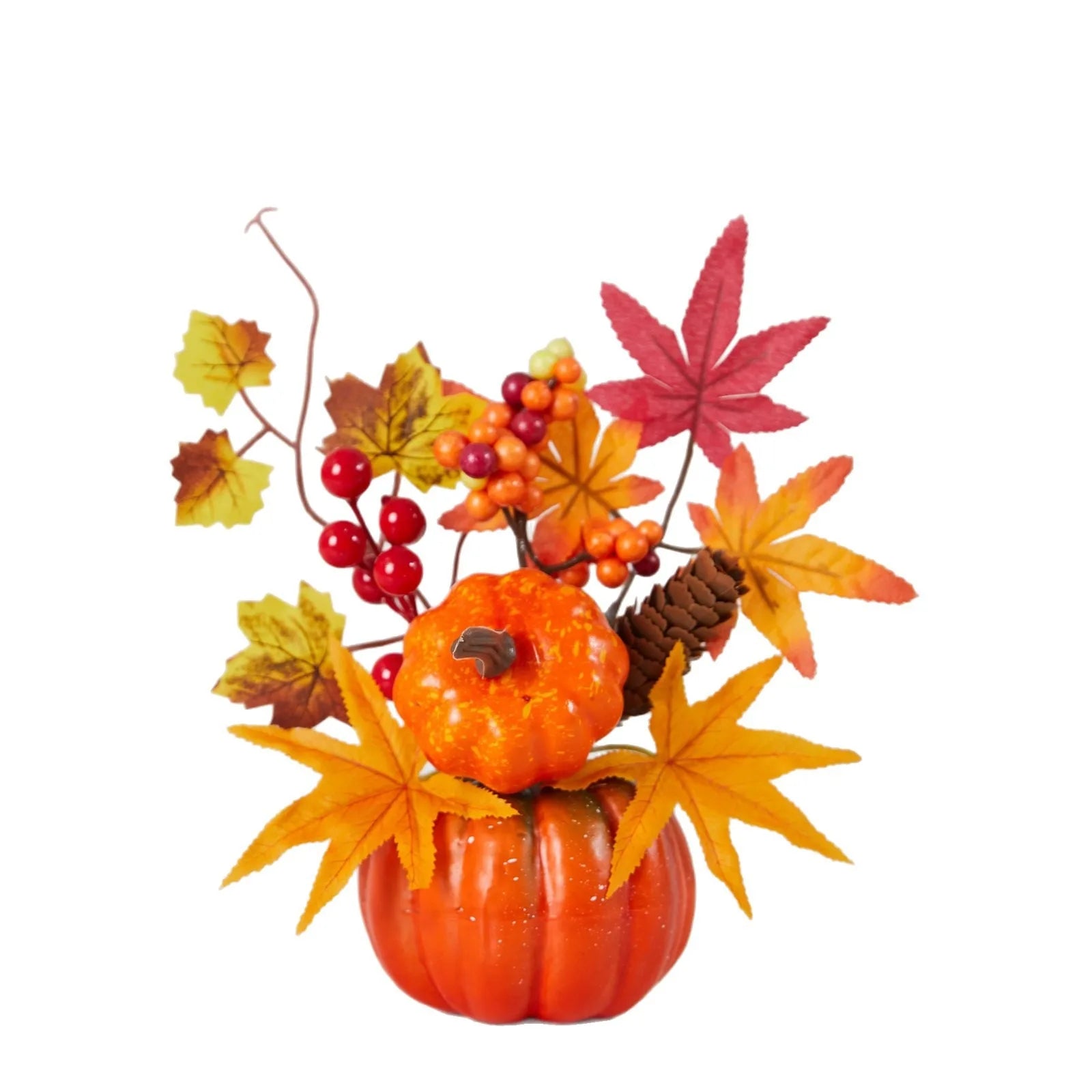 Halloween Ornaments Maple Leaf Artificial Pumpkin Bonsai Autumn Harvest Party DIY Ghost Festival Supplies Happy Halloween Day