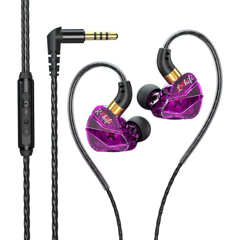 In-Ear Headphones with Volume Control, HiFi Sound Quality Sports Earbuds, Closed-Back Headphones with Condenser Microphone
