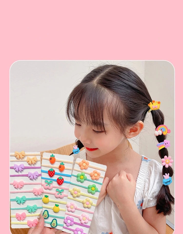 20-100 Pieces/Set Rubber Band for Children Cartoon Hair Band New Sweet Baby Hair Rope Hair Accessories