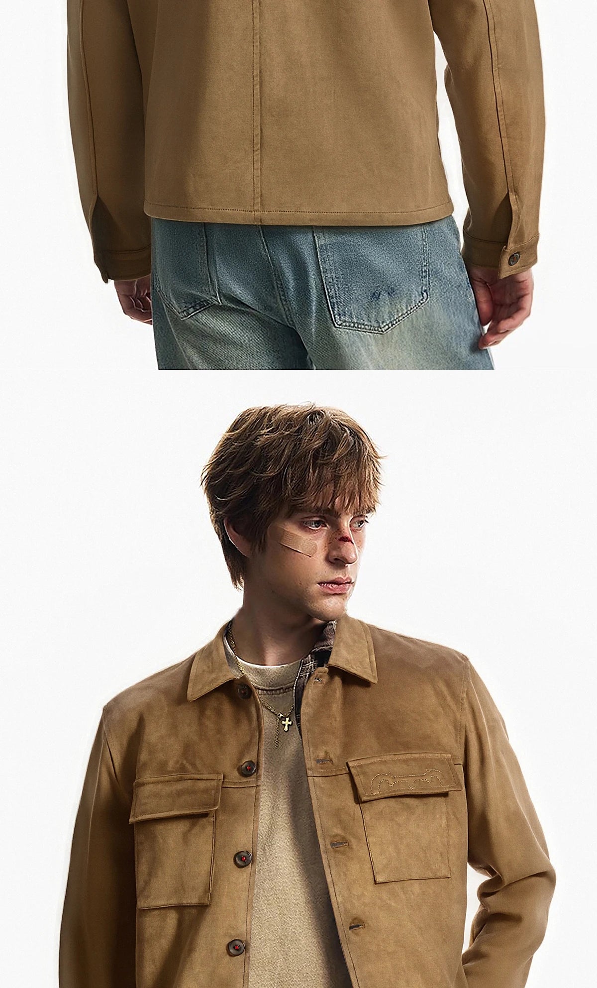 Men's Jacket 2025 New Khaki Top Men's Casual Shirt