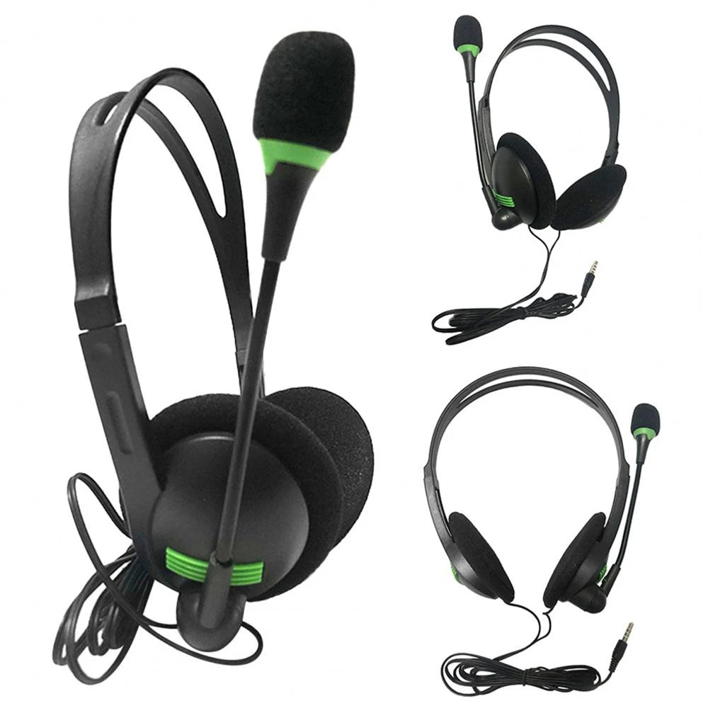 3.5mm Wired Headphones With Microphone Noise Cancelling Headset Business Call Center HiFi Earphone Helmet For Laptop PC Computer