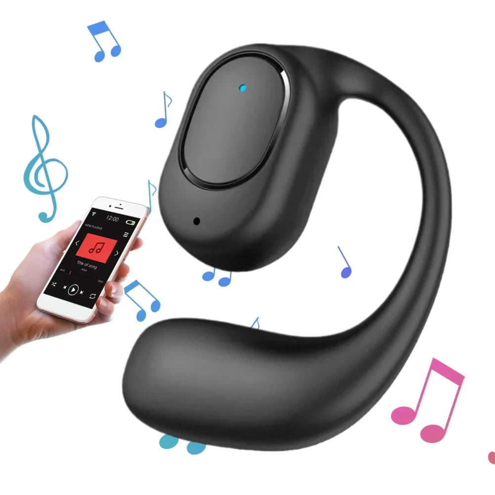 Bluetooth 5.4 Headphone Wireless Ear Hook Earphone LED HiFi Stereo Noise Reduction Clip Headset Waterproof Earbud For Phone New