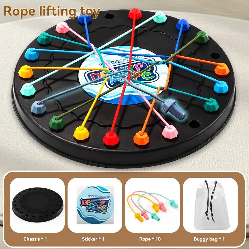 New Kid Rope Knots Puzzle  Board Game Color Line Twisted Connected Ropes Logic Thinking Table Game Parent Child Interactive Toy