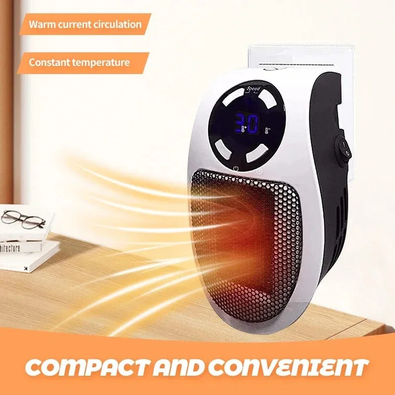 EU/US 500W Mini Heater for Home Small Bathroom Heating Fans Wall Mounted PTC Ceramic with Remote Control Household