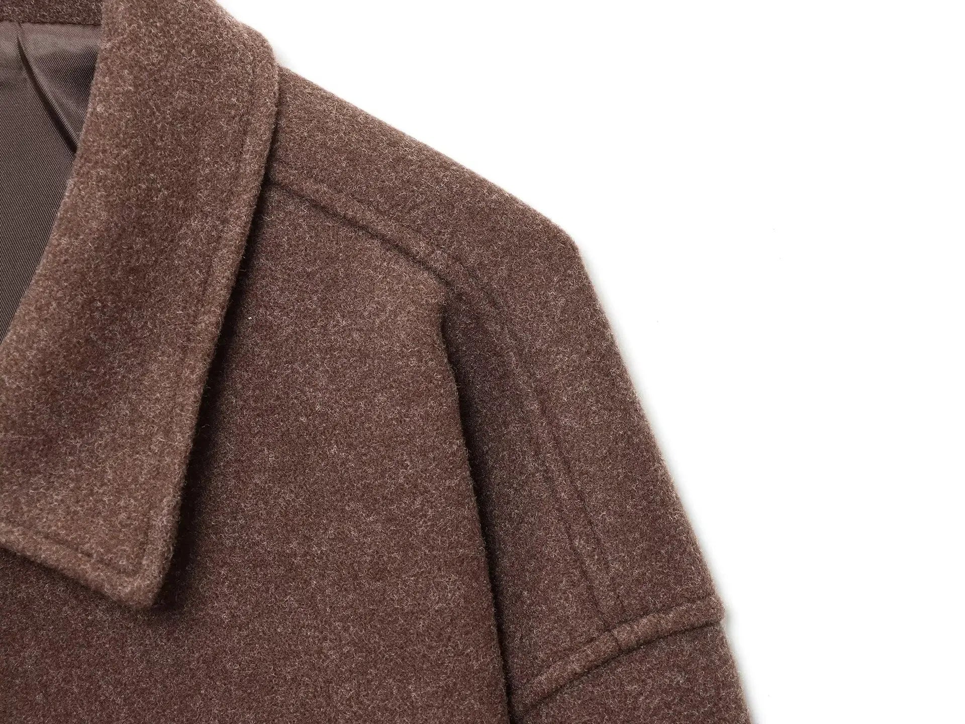 Women's Jacket New Fall Brown Long Sleeve Lapel Woolen Jacket Texture Jacket Casual Fashion Personality Versatile