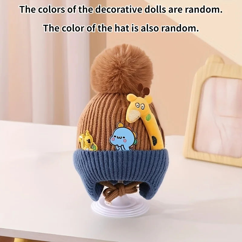 Winter Hats - Soft Stretchy Knit Ear Flap Beanies with Cute Cartoon Animals, Lightweight Warm Unisex Hats for &Christmas Gift