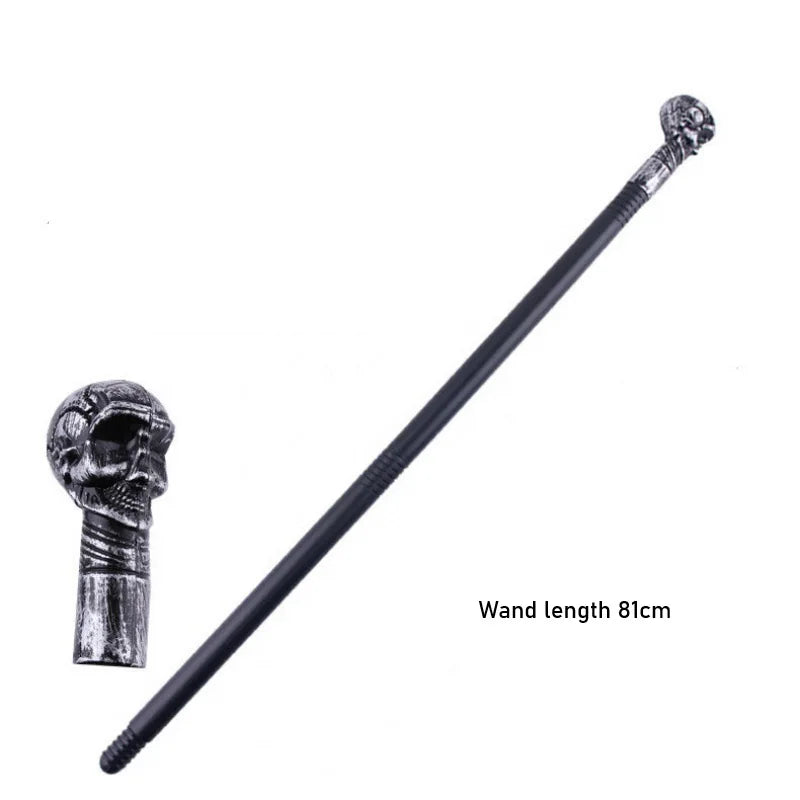 Halloween cosplay: a medieval stage performance costume with a split windbreaker, hat, and scepter for a palace banquet