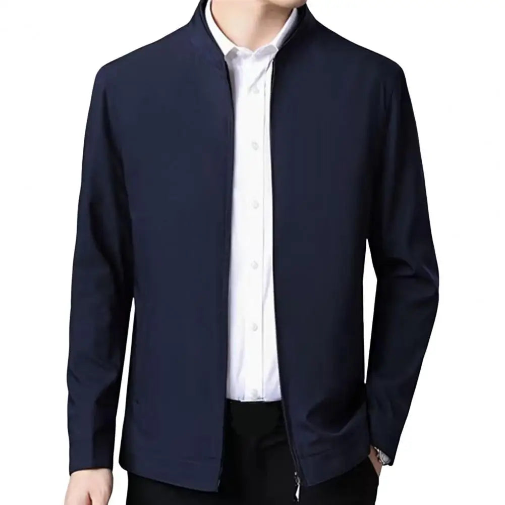 New Men's Jacket Turn-down Collar Men's Jacket Business Casual Solid Color Jacket for Men Work Coat 2025 Spring Autumn New
