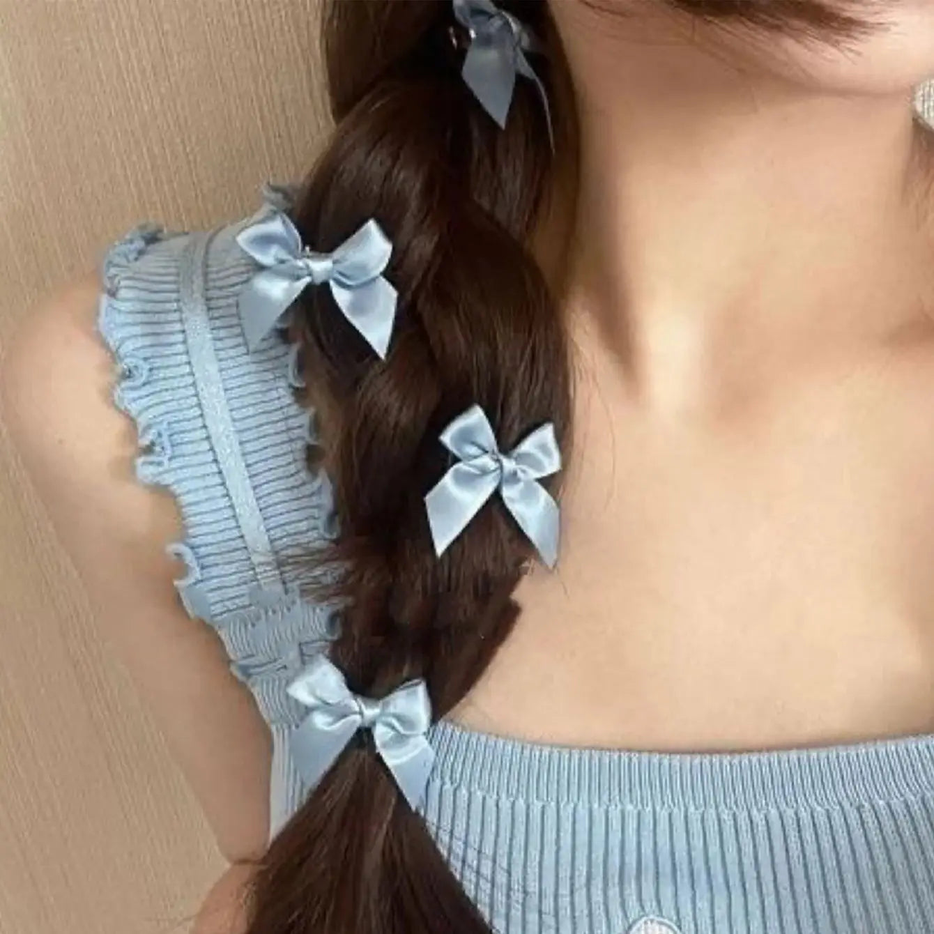 18 piece set of women's hair accessories, colorful ribbons, bows, hair clips, fashionable, sweet, cute hair claw straps, lace el