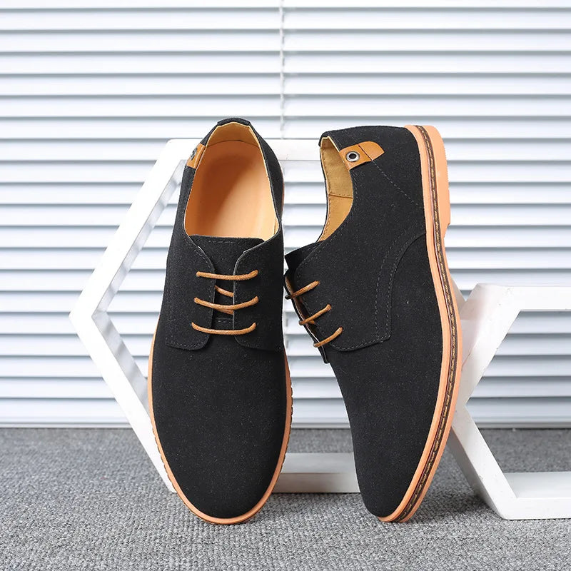 Fashion Men's Shoes Suede Leather Loafers British Style Men Casual Shoes Moccasins Outdoor Driving Shoes Handmade Slip on Flats